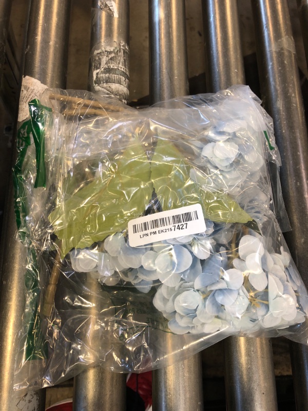 Photo 1 of Kisflower Blue Hydrangea Artificial Flowers 6pcs Faux Hydrangea Flowers, Fake Flowers for Table Centerpiece, Blue Silk Hydrangea Flowers with Stems for Home Wedding Party Decor