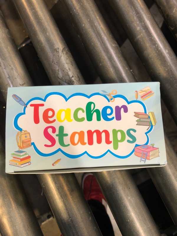 Photo 1 of Fancy Land Teacher Stamps Self Inking for Classroom Rubber Stamp for Grading Homework Test Motivation Students Behavior Reward Supplies 8Pcs