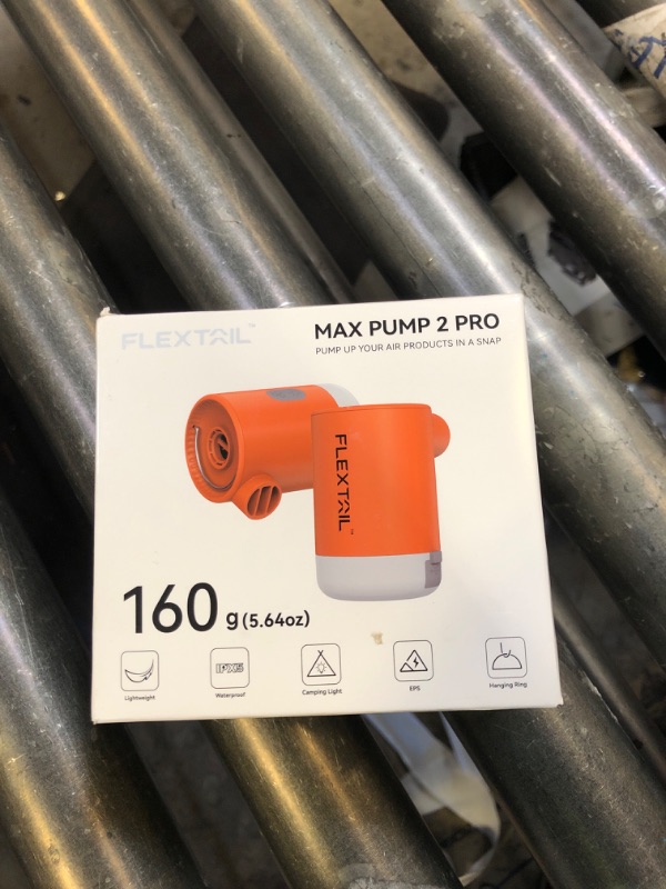 Photo 1 of FLEXTAILGEAR 4.5kPa Air Pump for Inflatables, Portable Air Mattress Pump with Led Light, 3600mAh Emergency Battery Power Supply, 50-500 lumens Light for Camping, Air Mattress, Sleeping Pads