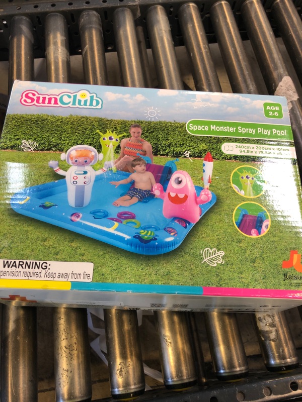 Photo 1 of DIMAR GARDEN Inflatable Kids Swimming Pool Water Slide, Blow Up Spray Pool Play Center