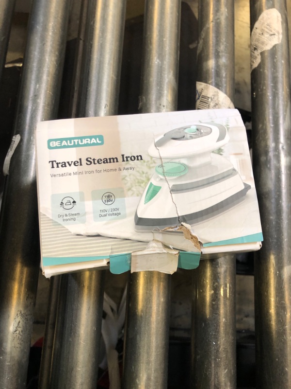 Photo 1 of BEAUTURAL Mini Travel Steam Iron for Clothes with Dual Voltage, Temperature Control, Non-Stick Soleplate and Cord Storage, Ideal for Sewing, Quilting and Handcraft