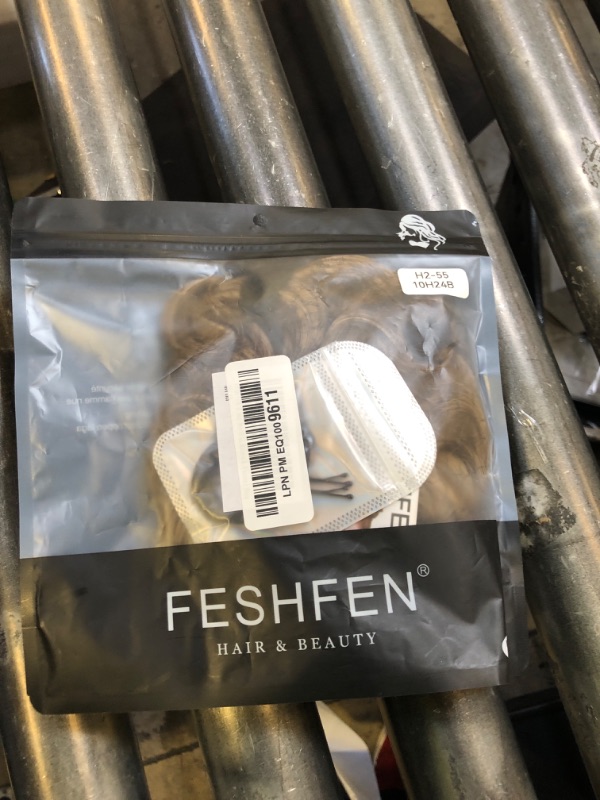 Photo 1 of FESHFEN Messy Bun Hair Pieces - Large Wavy Curly Elastic Hair Bun Scrunchies Ponytail Extensions Synthetic Chignon Hairpieces for Women, Ash Brown & Blonde 1.94oz