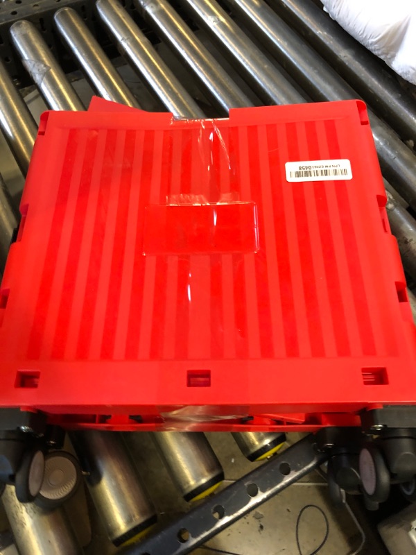 Photo 1 of Collapsible Rolling Carts with Lid Portable Rolling Crate Handcart Shopping Trolley with Telescopic Handle 4 Wheels