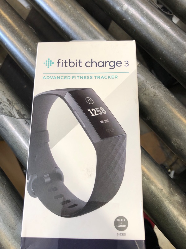 Photo 1 of Fitbit Charge 3 Fitness Activity Tracker, Graphite/Black, One Size (S and L Bands Included)