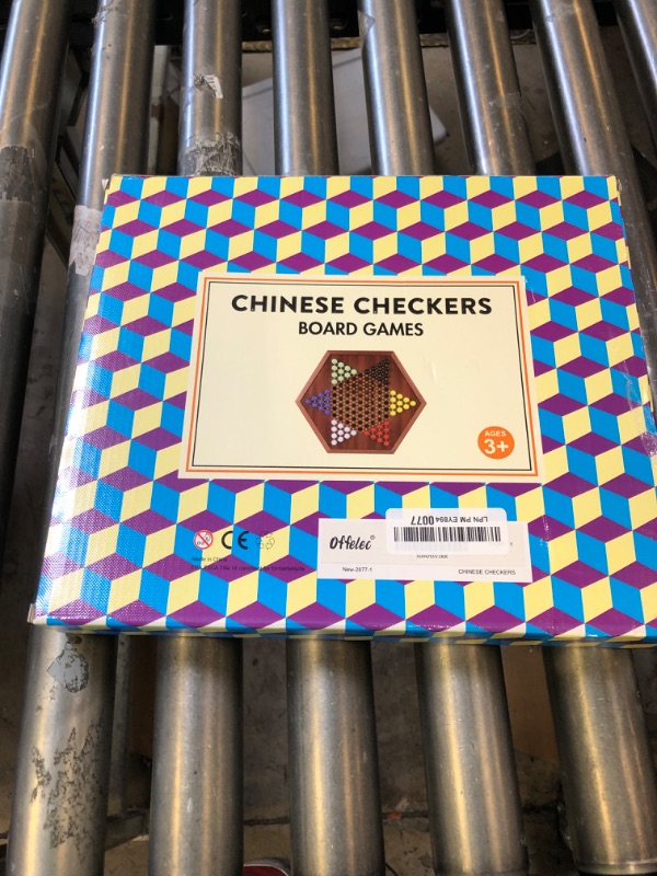 Photo 1 of Offelec Wooden Chinese Checkers Set with Storage Drawer, 13 inches Upgraded Version Game Board, 60+12 Glass Marbles in 6 Colors, Classic Strategy Games for Adults and Kids, Fun for Family Gathering