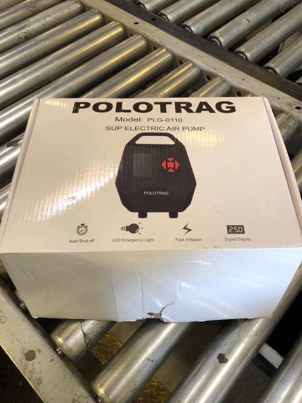 Photo 1 of Polotrag Paddle Board Pump, SUP Pump Electric Portable with Auto-Off/Deflation, Dual Stage 12V DC Car Connector Air Pump for Inflatables, Kayak and Air Mattress(Red)
