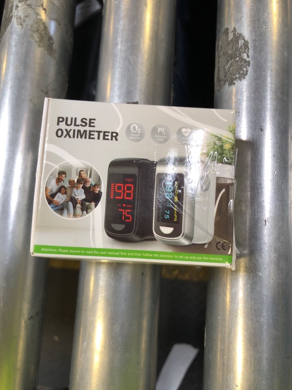 Photo 1 of Fingertip Pulse Oximeter Blood Oxygen Saturation Monitor Pulse Ox, Heart Rate and Fast Spo2 Reading Oxygen Meter with OLED Screen Included Lanyard and 2 X AAA Batteries