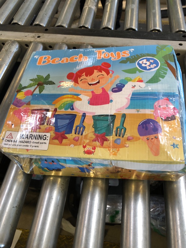 Photo 1 of Collapsible Beach Toys for Kids Toddlers, 3 Foldable Buckets and Shovels Set, Sand Castle Building Kit, Ice Cream Travel Sand Toys for Sandbox & Mesh Bag, Beach Essentials for Boys Girls Age 3-10