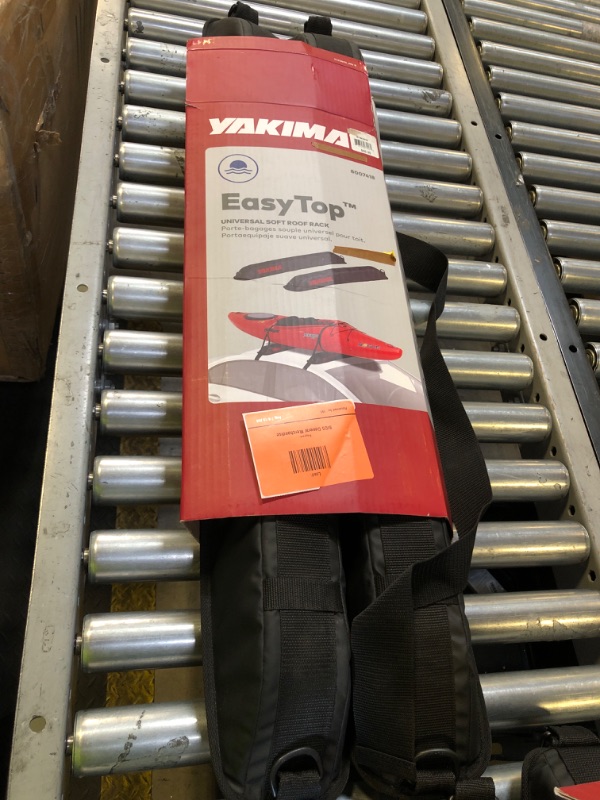 Photo 1 of Yakima EasyTop Temporary Roof Rack with Heavy Duty Straps, Double Latching Buckle, and Tie Down Rope for Boats, Skis, and Snowboards, Black
