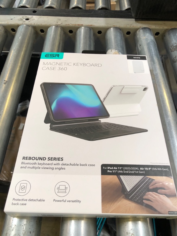 Photo 1 of ESR iPad Air 11 Inch Case with Keyboard (M3/M2, 2025/2024) & iPad Pro 11/Air 5th/4th Gen Keyboard, Easy-Set Magnetic Stand, Portrait/Raised Modes, with Removable Protective Case, White