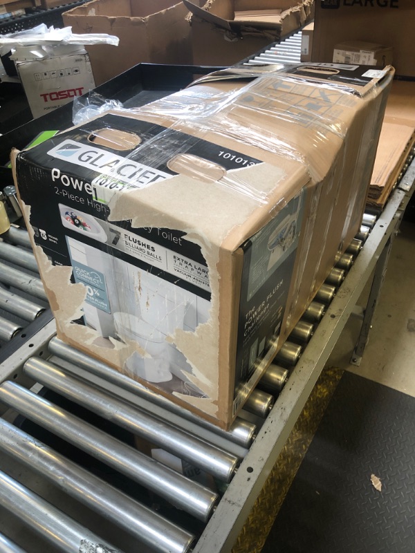 Photo 1 of Glacier Bay Power Flush 12 inch Rough in Two-Piece 1.28 GPF Single Flush Round Toilet in White Seat Included N2450R