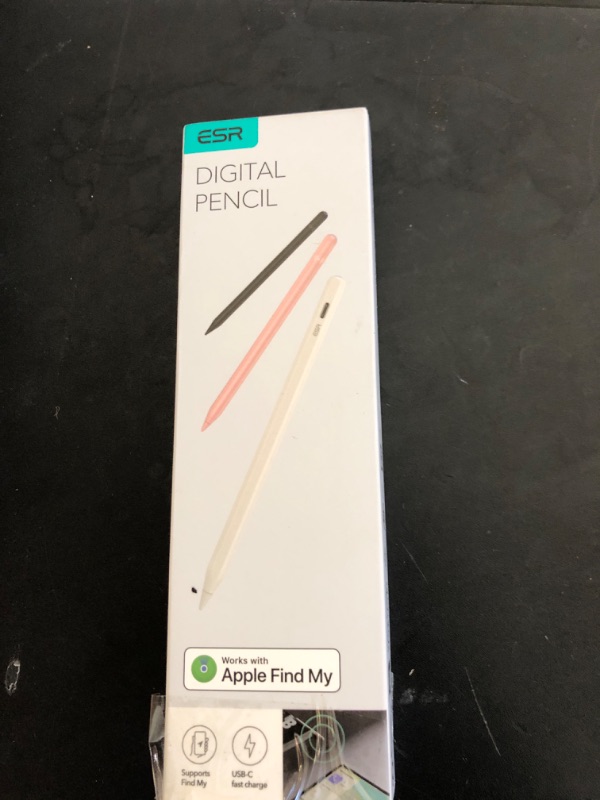 Photo 1 of ESR Geo Digital iPad Pencil Findmy Compatible with Apple iPad 2018-2025,with Easy Shortcuts for Apple iPad A16/10/9/8 & Air 13/11 & Pro 12.9/13/11 & Mini 7/6/5,White(No Wireless Charging)