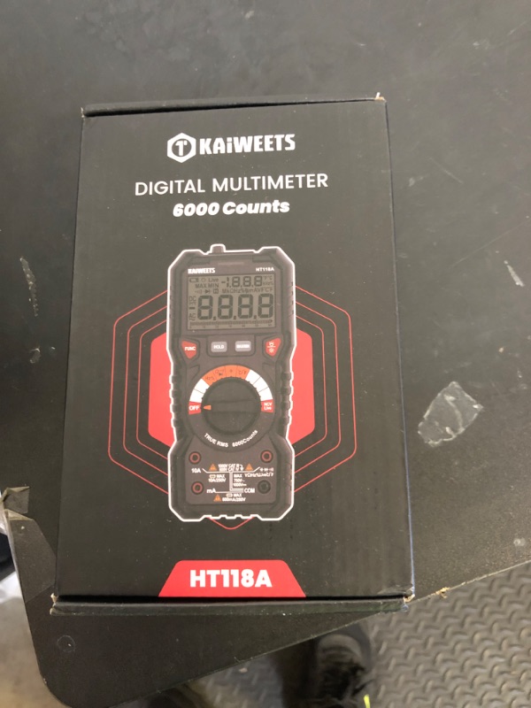 Photo 1 of KAIWEETS Digital Multimeter TRMS 6000 Counts Voltmeter Auto-Ranging Fast Accurately Measures Voltage Current Amp Resistance Diodes Continuity Duty-Cycle Capacitance Temperature for Automotive
