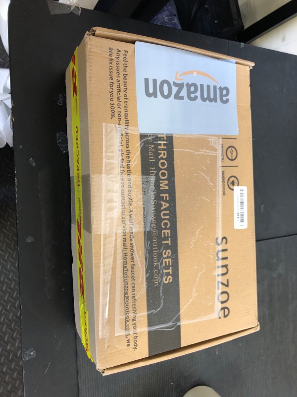 Photo 1 of SUNZOE Shower Faucet Set Brushed Gold Rough-in Anti-Scald Pressure Balanced Valve Body Modern Luxury Wall Mounted 10 Inch Rain Mixer Shower System (Brushed Gold)
