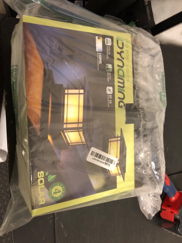 Photo 1 of Dynaming 4 Pack Solar Post Cap Lights Outdoor with Flickering Flame Light, Fence Post Solar Lights Fit for 4x4 5x5 6x6 Vinyl/Wooden Posts, High Brightness SMD LED Lighting Decor for Garden Deck Patio