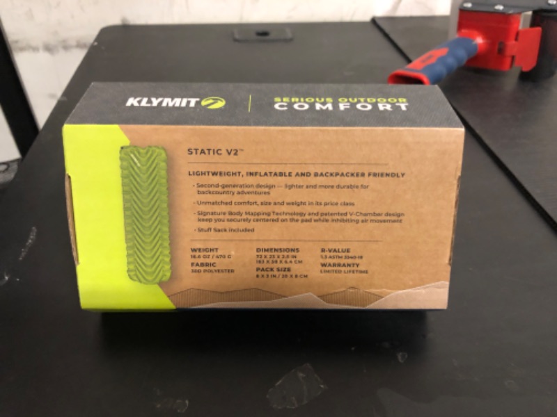 Photo 1 of KLYMIT Static V2 Inflatable Sleeping Pad | Portable, Ultralight, Easy to Inflate, Foldable Air Bed for Camping, Backpacking & Hiking — Green