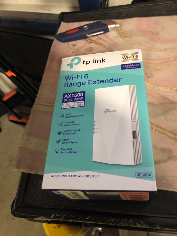 Photo 1 of TP-Link AX1500 WiFi Extender Internet Booster(RE500X), WiFi 6 Range Extender Covers up to 1500 sq.ft and 25 Devices,Dual Band, AP Mode w/Gigabit Port, APP Setup, OneMesh Compatible