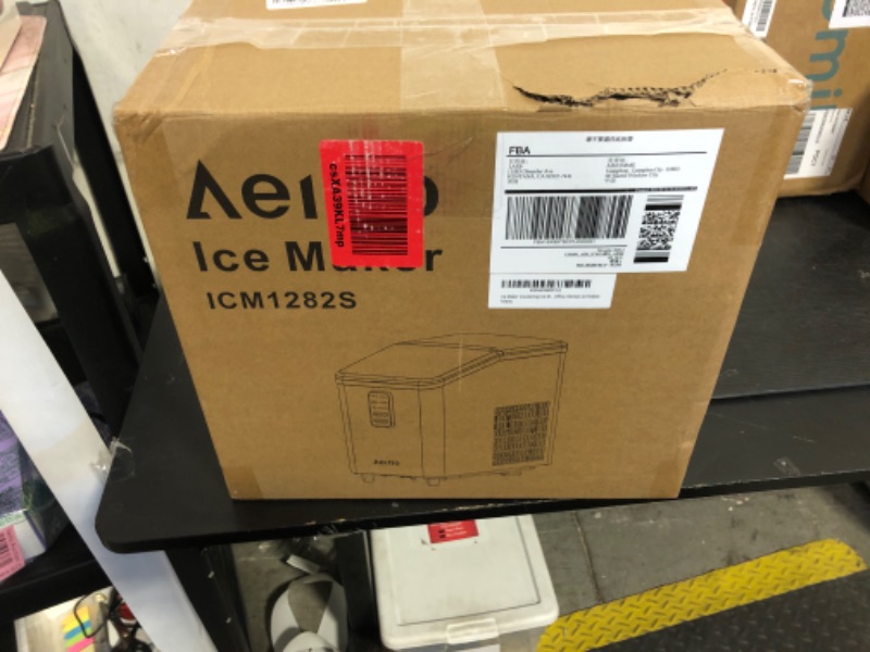 Photo 1 of Aeitto Ice Maker Countertop 26lbs/24H, Ice Machine 8 Ice Cubes Ready in 6 Mins, 2 Sizes of Bullet Ice Portable Ice Makers with Basket & Scoop, Auto Self-Cleaning for Home/Kitchen/Office Stainless