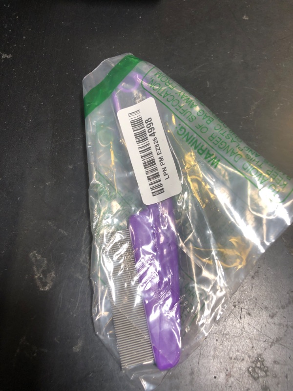 Photo 1 of Yumflan Flea Comb with Rubber Handle, Flea and Tick Combs for Dogs & Cats, Fine Tooth Dog Comb for Grooming (Purple)