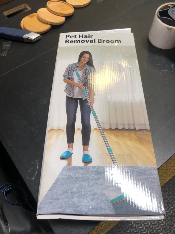 Photo 1 of Carpet Rake for Pet Hair Removal - Reusable Pet Hair Remover, 60” Adjustable Long Handle Cat Dog Carpet Rake Scraper with Patented Design, Dog Hair Rake Brush for Rugs, Mats, Couch