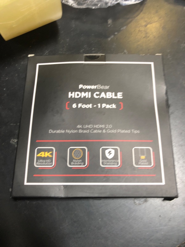 Photo 1 of PowerBear 4K HDMI Cable 6 ft | High Speed, Braided Nylon & Gold Connectors, 4K @ 60Hz, Ultra HD, 2K, 1080P, ARC & CL3 Rated | for Laptop, Monitor, PS5, PS4, Xbox One, Fire TV, Apple TV & More