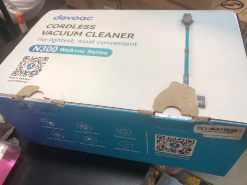 Photo 1 of DEVOAC N300 Cordless Vacuum Cleaner, 6 in 1 Lightweight Stick Vacuum, 2200mAh Battery Up to 40mins Runtime, Powerful Handheld Vacuum for Hard Floor Rug Pet Hair Home Dorm (Waterfall)