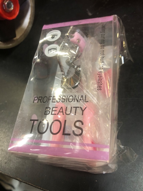 Photo 1 of MERVK Stainless Steel Eyelash Curler with Built-in Comb Pinch Pain-Free Suitable for Any Eye Shapes and Sizes, with 5 Silicone Refill Pads (Light Pink)