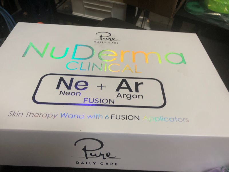 Photo 1 of NuDerma Clinical Skin Therapy Wand - Portable Skin Therapy Machine w 6 Fusion Neon + Argon Wands – Anti Aging - Clarifying - Skin Tightening & Radiance - Wrinkle Reducing