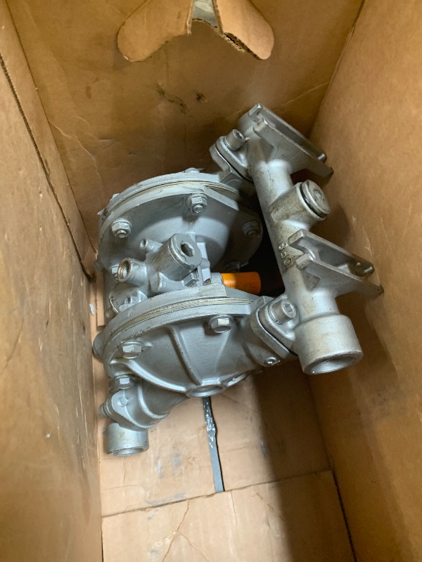 Photo 1 of Air Operated Double Diaphragm Pump 1/2 inch Inlet/Outlet Pneumatic Waste Oil Transfer Pump for Chemical QBK-15P 9 GPM Dual Diaphram Polypropylene Nitrile Rubber by Stainless Steel Iron 120 PSI