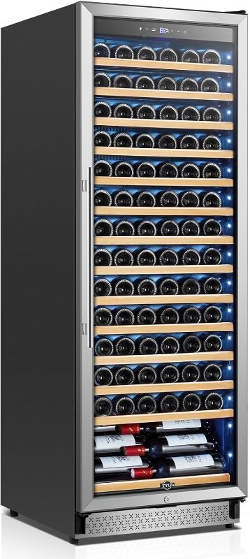 Photo 1 of Tylza Upgraded 154 Bottles Wine Cooler Refrigerator, 24 Inch Tall Wine Fridge Built-in or Freestanding with Professional Compressor, Low Noise Fast Cooling and Intelligent Temperature Memory

