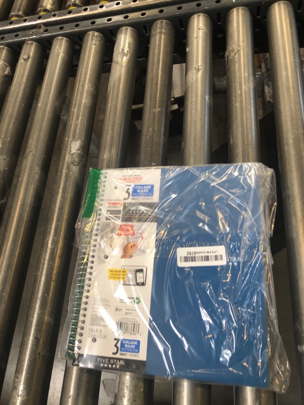 Photo 1 of Five Star Spiral Notebook + Study App, 3 Subject, College Ruled Paper, 8-1/2" x 11", 150 Sheets, Fights Ink Bleed, Water Resistant Cover, Pacific Blue (73623)
