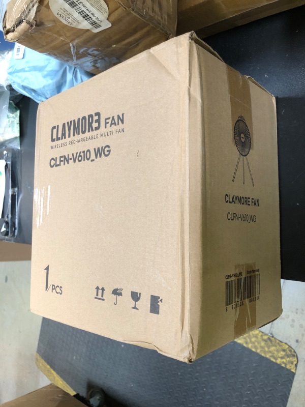 Photo 1 of Claymore Portable Fan V600+ (Warm Gray) - Portable, Airflow for Outdoors Use & Indoor Living Room, Desk, Table Fan. Super Quiet, USB-C Charging, Long-Lasting Battery, Includes Storage Case.