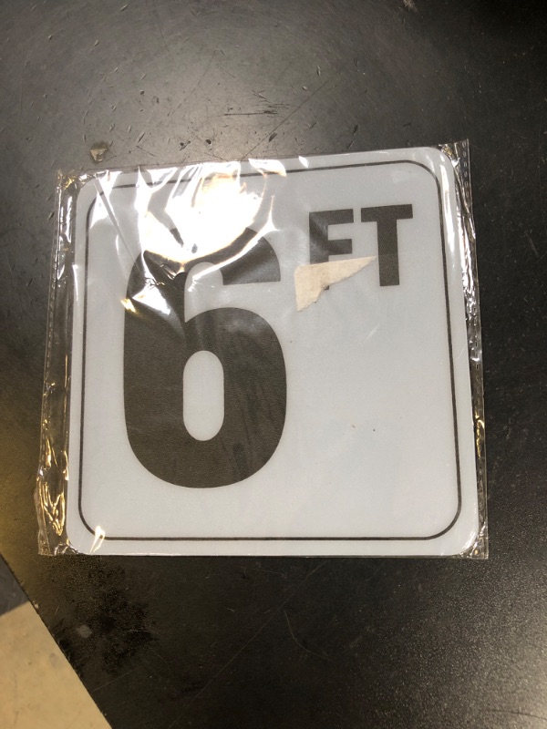 Photo 1 of 6FT Pool Depth Stickers, Anti-Slip Vinyl Markers - 6x6 Inches, Waterproof, Safety Number Signage for Swimming Pool Decks (6ft)