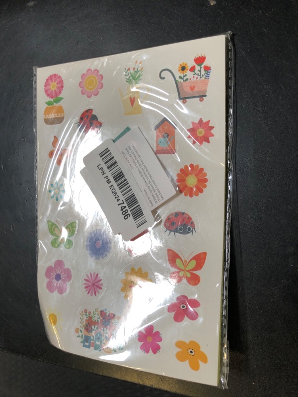 Photo 1 of 18 Sheets Spring Flowers Stickers, 6 Styles Cute Small Flower Stickers for Kids Prizes Garden Butterfly Stickers Decal Animal Nature Sticker Party Decorations for Water Bottle Laptop Crafts Envelopes