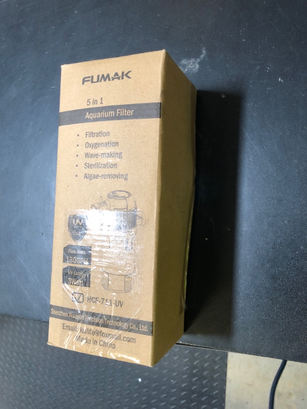 Photo 1 of FUMAK U - V Aquarium Filter for Green Water, Fish Filter with Timer, Dual Mode(Aeration/Rainfall) for 10-40 Gallon Tanks, Flow Rate & Direction Adjustable