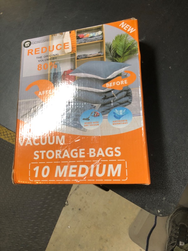 Photo 1 of 10 Medium Vacuum Storage Bags, Space Saver Sealer Compression Bags for Blankets, Comforters, Pillows, Clothes Storage