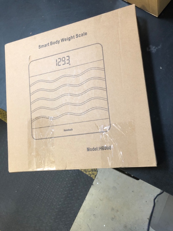 Photo 1 of Homebuds 600lb Digital Bathroom Scale for Body Weight and BMI Via Smart APP, High Accuracy in 0.1lb Assured by Weighing Professional Since 2001, 8mm Tempered Glass, Extra Large LED Display, Black