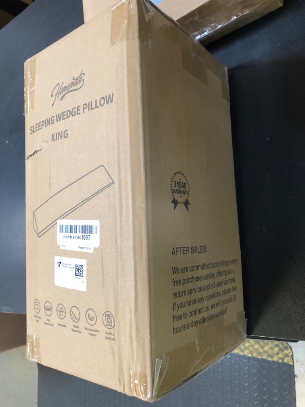 Photo 1 of Homemate King Size?76"x10"x6"? Bed Wedge Pillow for Headboard - Bed Gap Filler(0-8") - Triangle Bloster Pillow Wedge - White