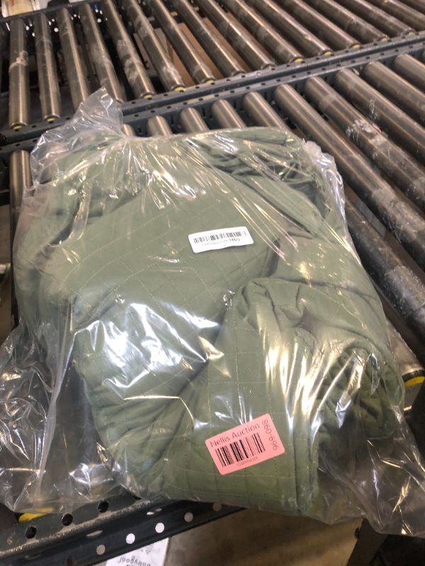 Photo 1 of SunStyle Home Olive Green Quilt King Size, Lightweight Blanket Bedspread Soft Reversible Coverlet for All Season 3pcs Army Green Square Quilted Bedding Set (1 Quilt 2 Pillow Shams)(106"x96")