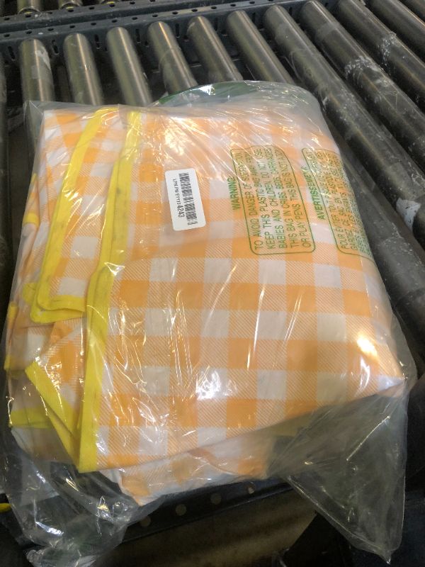 Photo 1 of FuWeave 4 Pcs Disposable Outdoor Picnic Blanket 80 x 80 Inch Foldable Picnic Mats Non Woven Gingham Camping Blankets for Beach Hiking Travel Grass Lawn Park Wedding Registry Couple Gifts Ideas