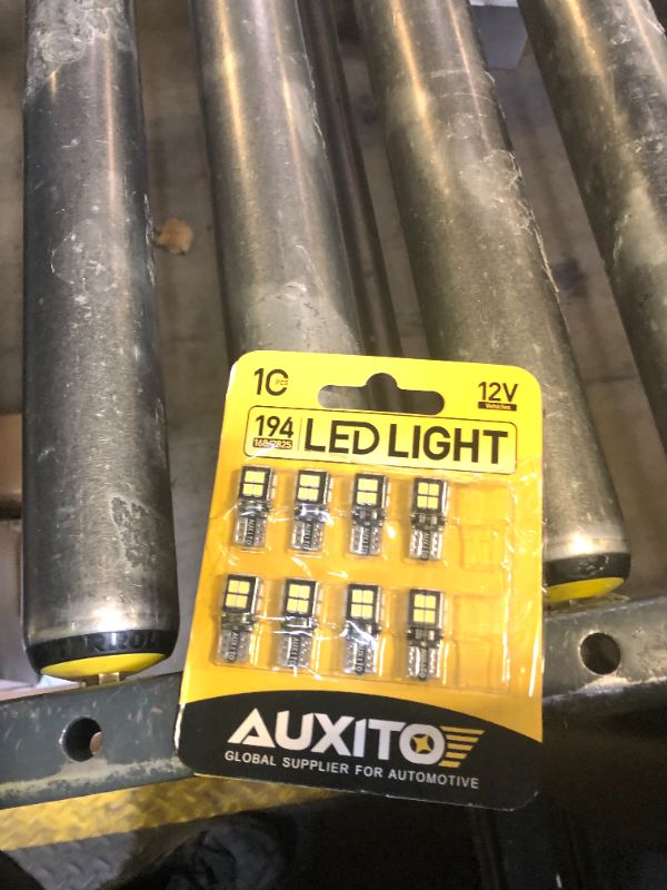 Photo 1 of AUXITO 194 LED Bulb 6000K White 168 2825 W5W T10 Wedge 14-SMD Interior Car Bulbs Replacement for Dome Map Door Courtesy Trunk Parking License Plate Lights, 10 PCS