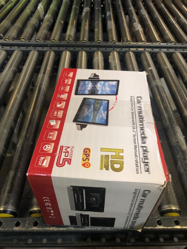 Photo 1 of 10.1 inch Single Din Touch Screen Car Stereo with Wireless Carplay and Android Auto, Rotatable Car Radio with Bluetooth Mirror Link Steering Wheel Control WiFi GPS EQ USB FM/RDS+ Backup Camera