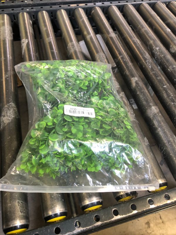 Photo 1 of Zeyune 40 Bundles Artificial Grass Plants Outdoor UV Resistant Faux Grass Fake Bushes Plastic Greenery Shrubs Bulk Arrangement for House Outdoor Indoor Decoration Front Porch Window (Lifelike)