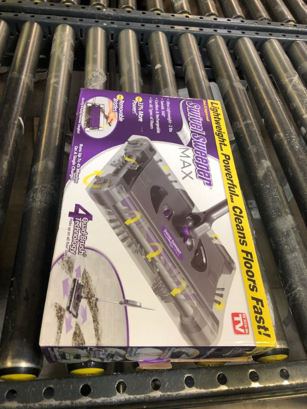 Photo 1 of Swivel Sweeper Max - Cordless Electric Floor and Carpet Sweeper with Rotating Brush for Efficient Cleaning, Quad Brush Technology- Purple