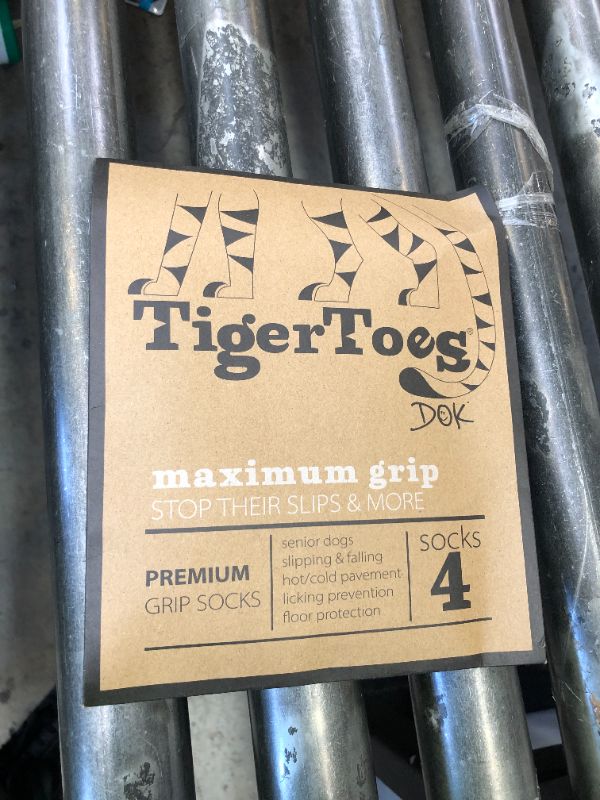 Photo 1 of DOK TigerToes Premium Non-Slip Dog Socks for Hardwood Floors - Extra-Thick Grip That Works Even When Twisted - Prevents Licking, Slipping, and Great for Dog Paw Protection - Size Small