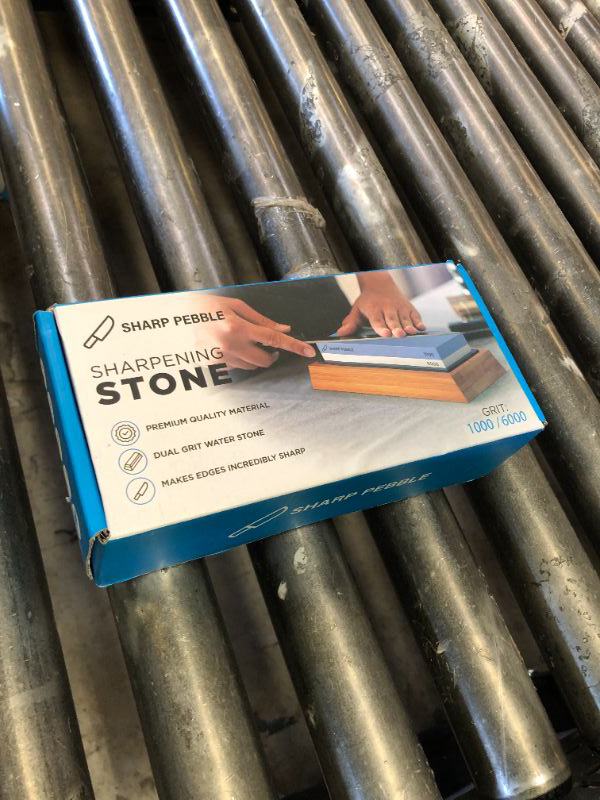 Photo 1 of Sharp Pebble Premium Whetstone Knife Sharpening Stone 2 Side Grit 1000/6000 Waterstone- Whetstone Knife Sharpener- NonSlip Bamboo Base & Angle Guide