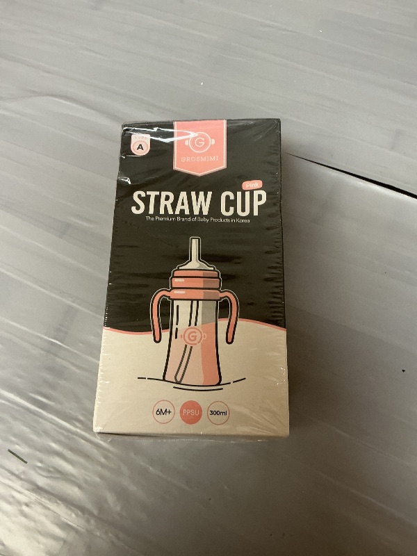 Photo 1 of GROSMIMI Spill Proof no Spill Magic Sippy Cup with Straw with Handle for Baby and Toddlers, Customizable, PPSU, BPA Free 10 oz (Pink)