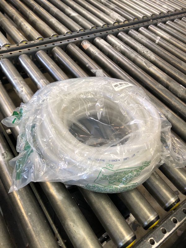 Photo 1 of 1/2" ID x 3/4" OD - 50Ft High Pressure Braided Clear PVC Vinyl Tubing Flexible Vinyl Tube Heavy Duty UV Chemical Resistant Hose Water