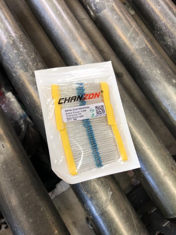 Photo 1 of Chanzon 100pcs 1/4W (0.25W) 24 ? ohm Metal Film Fixed Resistor 0.01 ±1% Tolerance 24R MF Through Hole Resistors Current Limiting Rohs Certificated