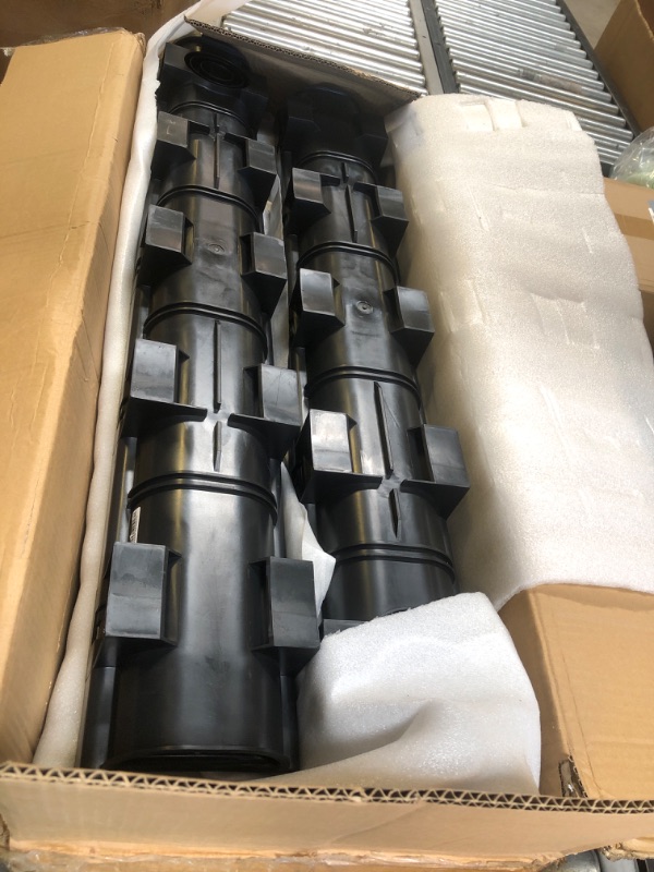 Photo 1 of Trench Drain System 6-Pack, HDPE Channel Drain with Grate - Garden, Driveway, Yard, Patio, Pool Drainage - 5.9x5.1x39.4 Inch Black
